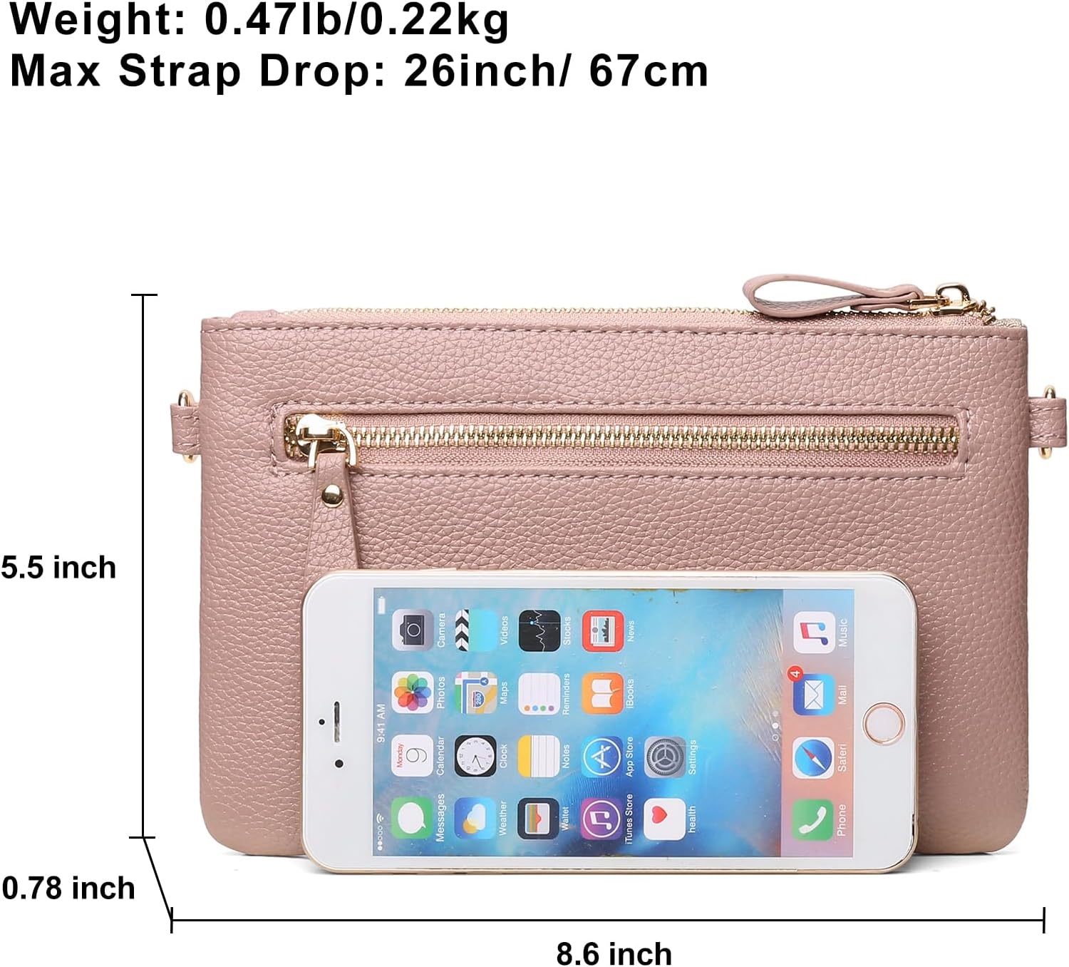 SENDEFN Leather Wristlet Clutch Small Women Crossbody Shoulder Bag Wallet Purses RIFD Card Slots