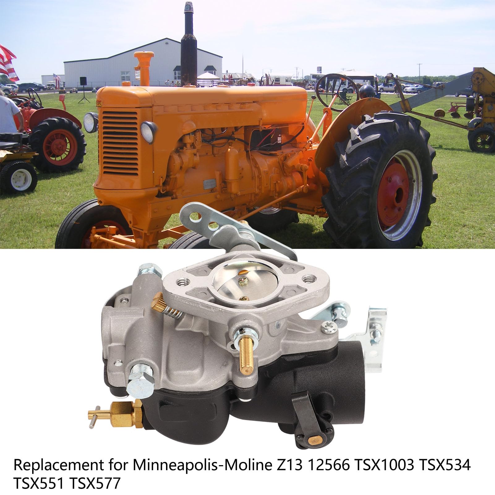 Kit de carburador de Torvex, Reemplazo del carburador del tractor de carbohidratos del motor compatible con Minneapolis Moline Z13 12566 TSX1003 Kit de carburador