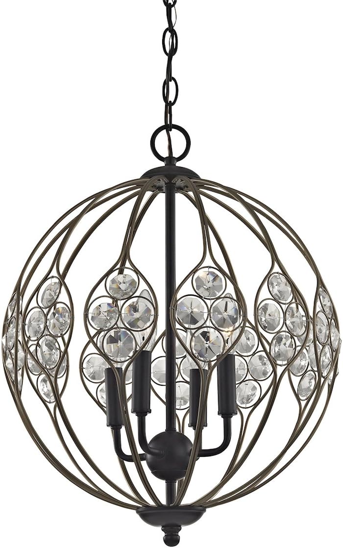 ELK Lighting 81107/4 Chandelier, One Size, Bronze ELK Lighting 81107/4 Chandelier, One Size, Bronze