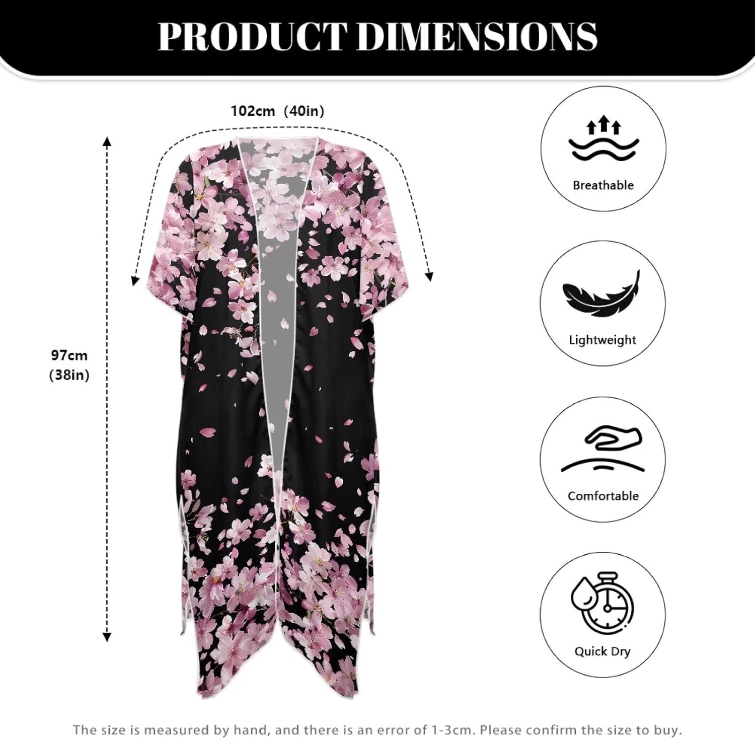 Swimsuit Coverup for Women Kimono Swimsuit Cover Ups Semi-Sheer Short Sleeves Open Front Bikini Wrap - Image 6