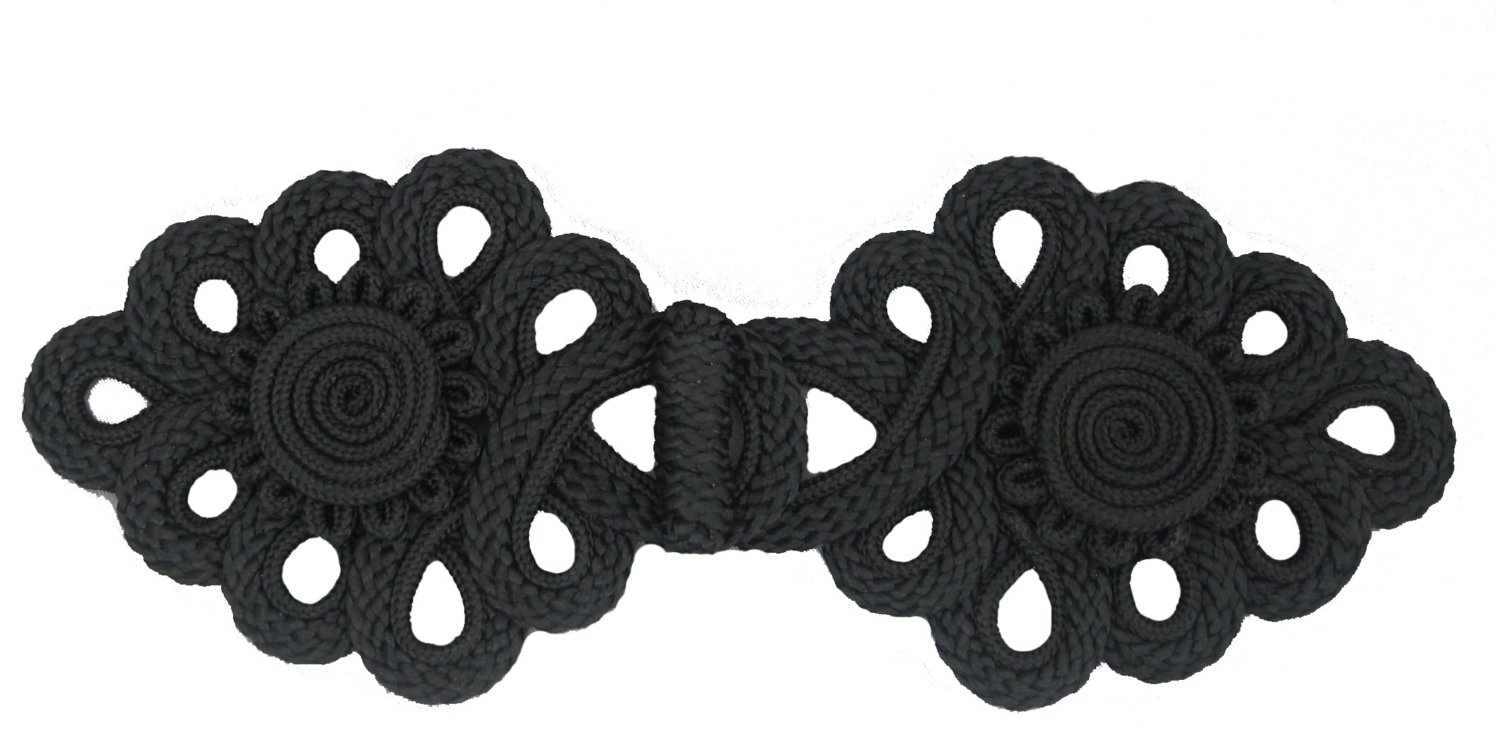 2 Sets/Pairs Extra Large Frog Fasteners Chinese Buttons Size 21.50cm x 8 cm #EX20 (Black)
