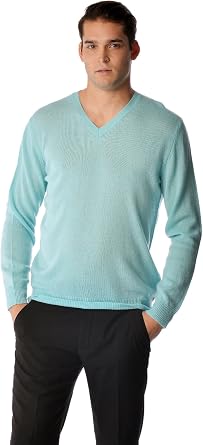 Cashmere Boutique Mens 100% Cashmere Spring V-Neck Pullover