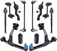 Vista 86 de Detroit Axle - Kit de suspensión completo de 12 unidades para Dodge Ram 1500 4x4 solamente - 2 brazos de control superiores y rótulas, 2 rótulas