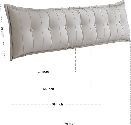 Miniatura 6 de homecozy Almohada de lectura grande y suave, almohada corporal de embarazo para dormir, almohada de sofá cama para vientre, espalda y piernas,