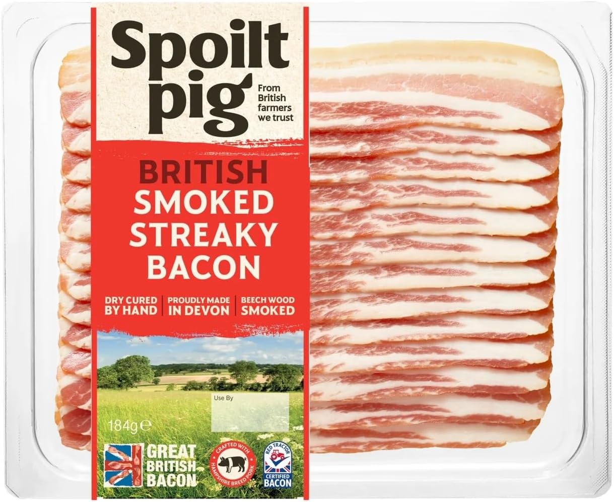 Spoilt Pig Dry Cured Smoked Streaky Bacon, 184g