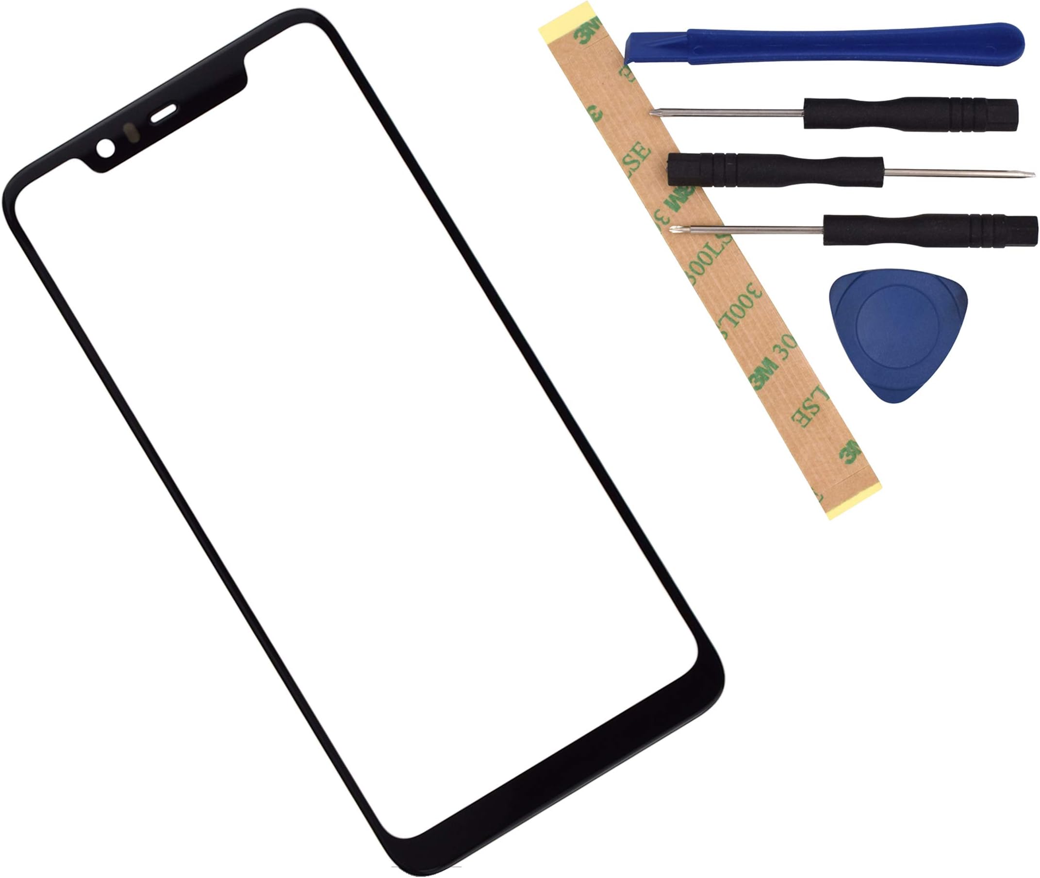 Front Glass Screen Compatible with Nokia 5.1 Plus for Nokia X5 (Black)