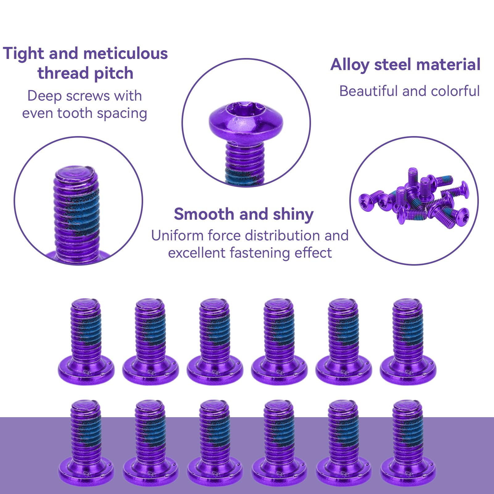 Bulloni Rotore Freno Disco Bicicletta HERCHR | 12 Pezzi | Per MTB, Strada, Acciaio Legato - Foto 2