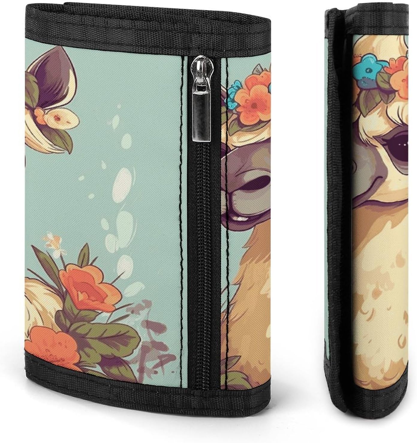 Cartoon Camel Flower Trifold Wallet Coin Purse