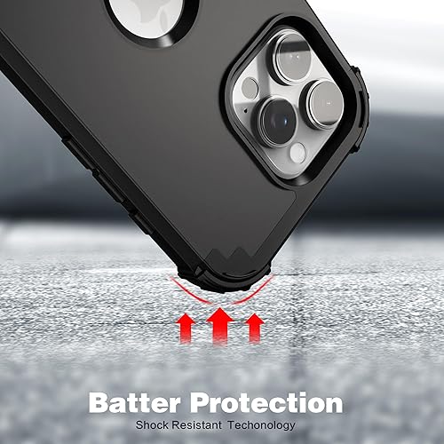 Miniatura 8 de IDweel Funda para iPhone 16 Pro Max con protector de pantalla, 3 en 1, a prueba de golpes, delgada, híbrida, resistente, cubierta de policarbonato