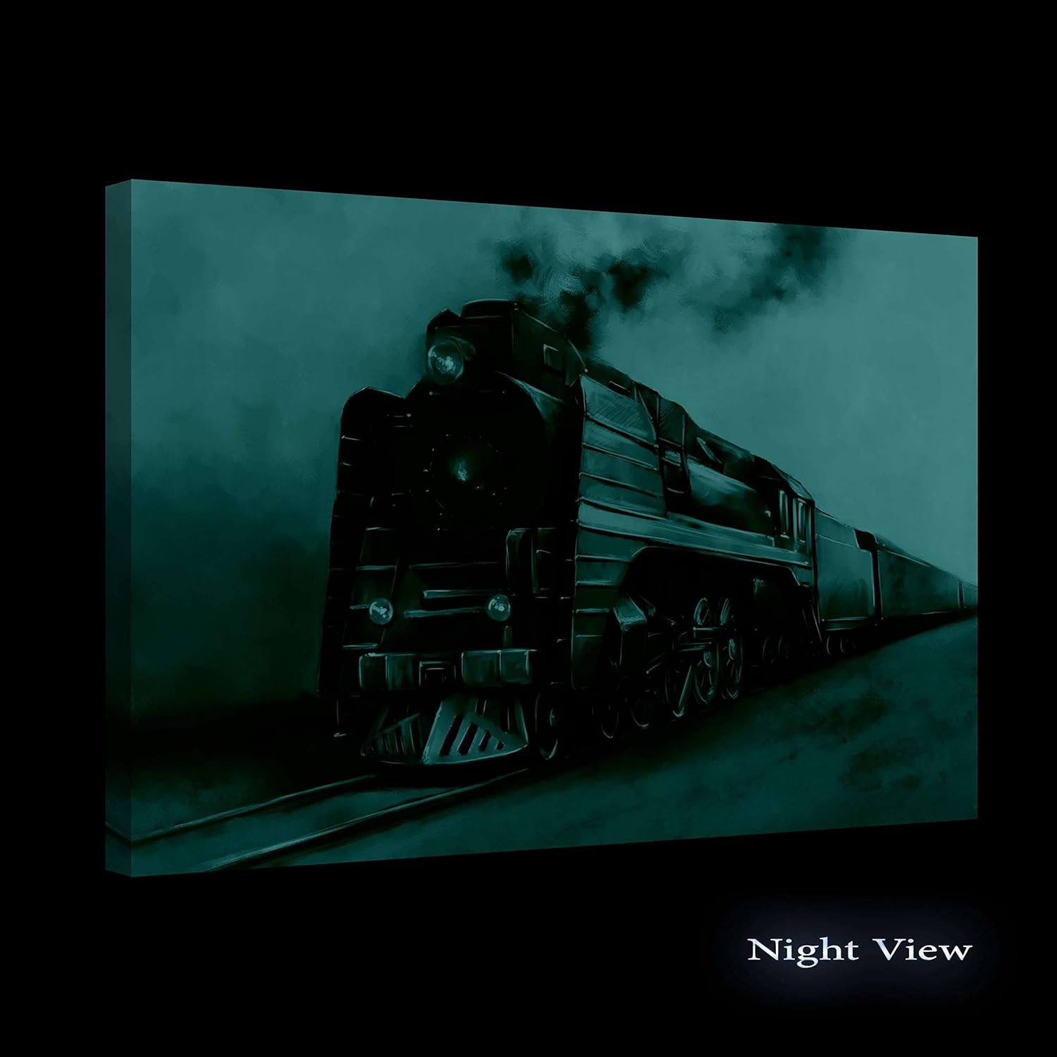 Startonight Canvas Wall Art Decor - Steam Train - Print for Bedroom Framed Wall Decor Artwork, Big Picture Home Wall Decor, Modern and Contemporary, Unique Luminous Wall Art 24" x 36"