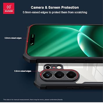 Case Compatible with Tecno Camon 50 4G, Airbag Protection Transparent PC Back + Soft TPU Frame, Anti-scratch Protective Case-Black