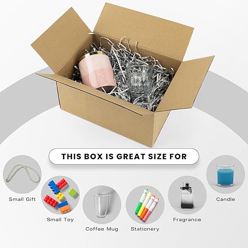 Miniatura 3 de Golden State Art Cajas de envío de 10 x 7 x 5 pulgadas, paquete de 28 cajas de cartón corrugado marrón para envío y almacenamiento de correo de