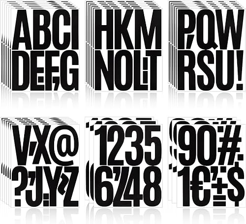 300 piezas de 30 hojas de calcomanías de letras, vinilo autoadhesivo, impermeables, para buzones, calcomanías de números del alfabeto para buzón,