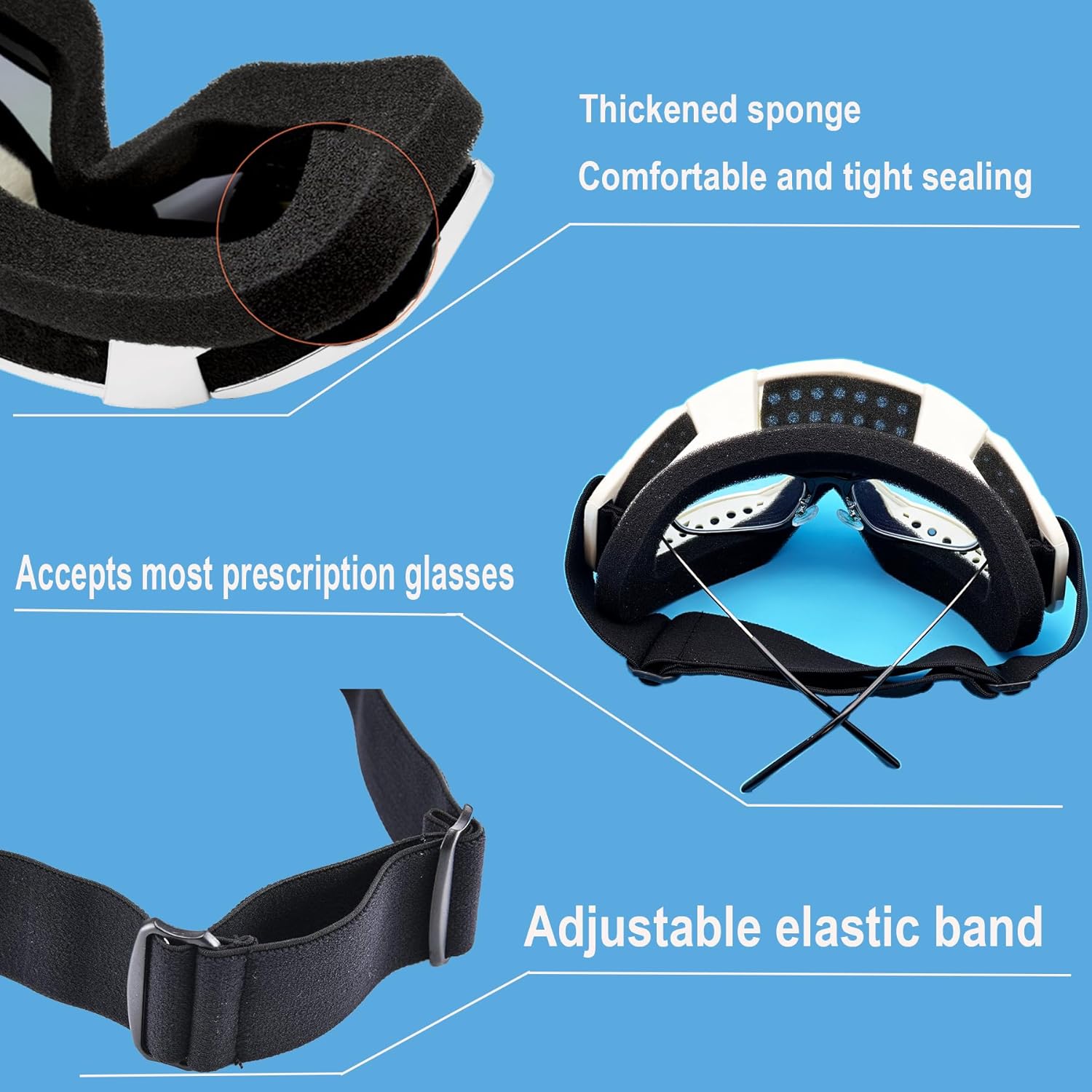 Motorcycle Goggles Dirt Bike ATV Off-Road Riding Motocross Glasses with Sun UV Protection Neck Gaiter Face Cover - Image 4