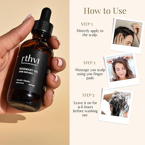 Miniatura 4 de Aceite de romero para el crecimiento del cabello, 2 onzas, aceite fortalecedor del cabello para todo el cabello (2.0 fl oz)