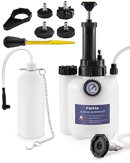 3L Brake Fluid Bleeder Kit w/ 1L Catch Bottle, Pressure Brake Bleeding Tool, Manual Power Bleeder for Brakes and Clutch System, Includes 43.5/45/49.5/50.7mm Master Cylinders Caps - Amazon product rated Grade B