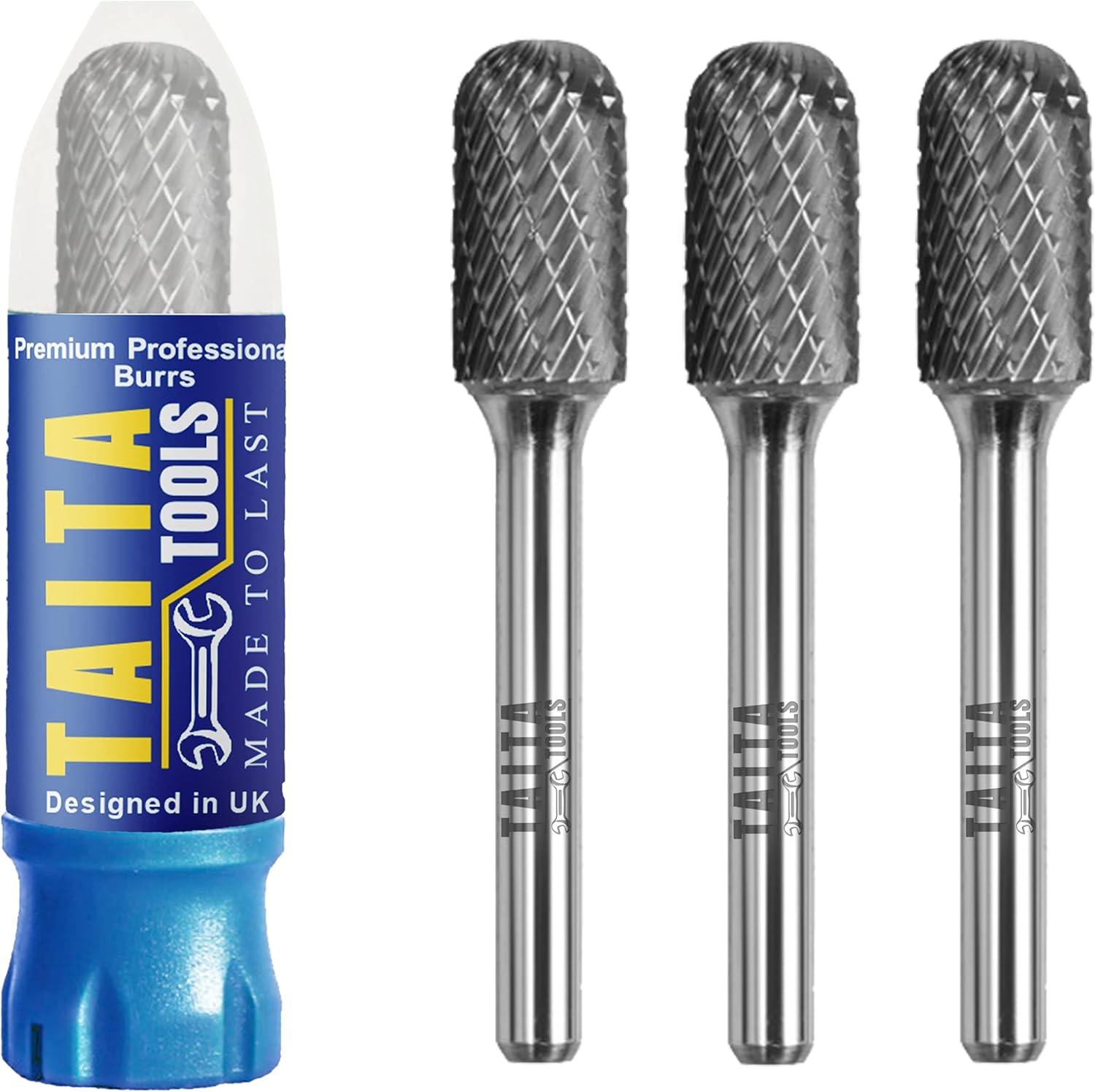 Carbide Burr 1/4" Shank, SC-5 Tungsten Double Cut Rotary Die Grinder Bits - Cutting Burrs for Milwaukee, Dewalt and Makita Die Grinder Accessories - Wood Carving Metal Working & Sturdy Storage Case