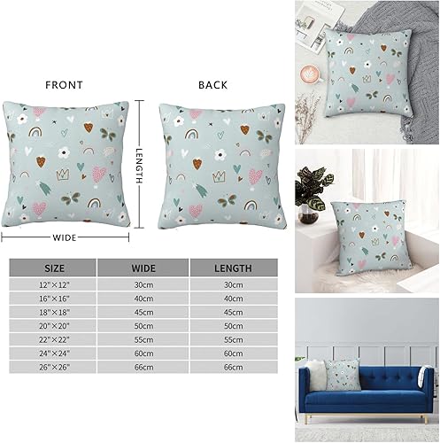 Miniatura 5 de YIPOCH Crowns Hearts Flowers- Throw Pillow Covers 26"x26" Throw Pillow Cushion Cases Decoration for Couch Sofa Pillow Covers fundas para cojines de