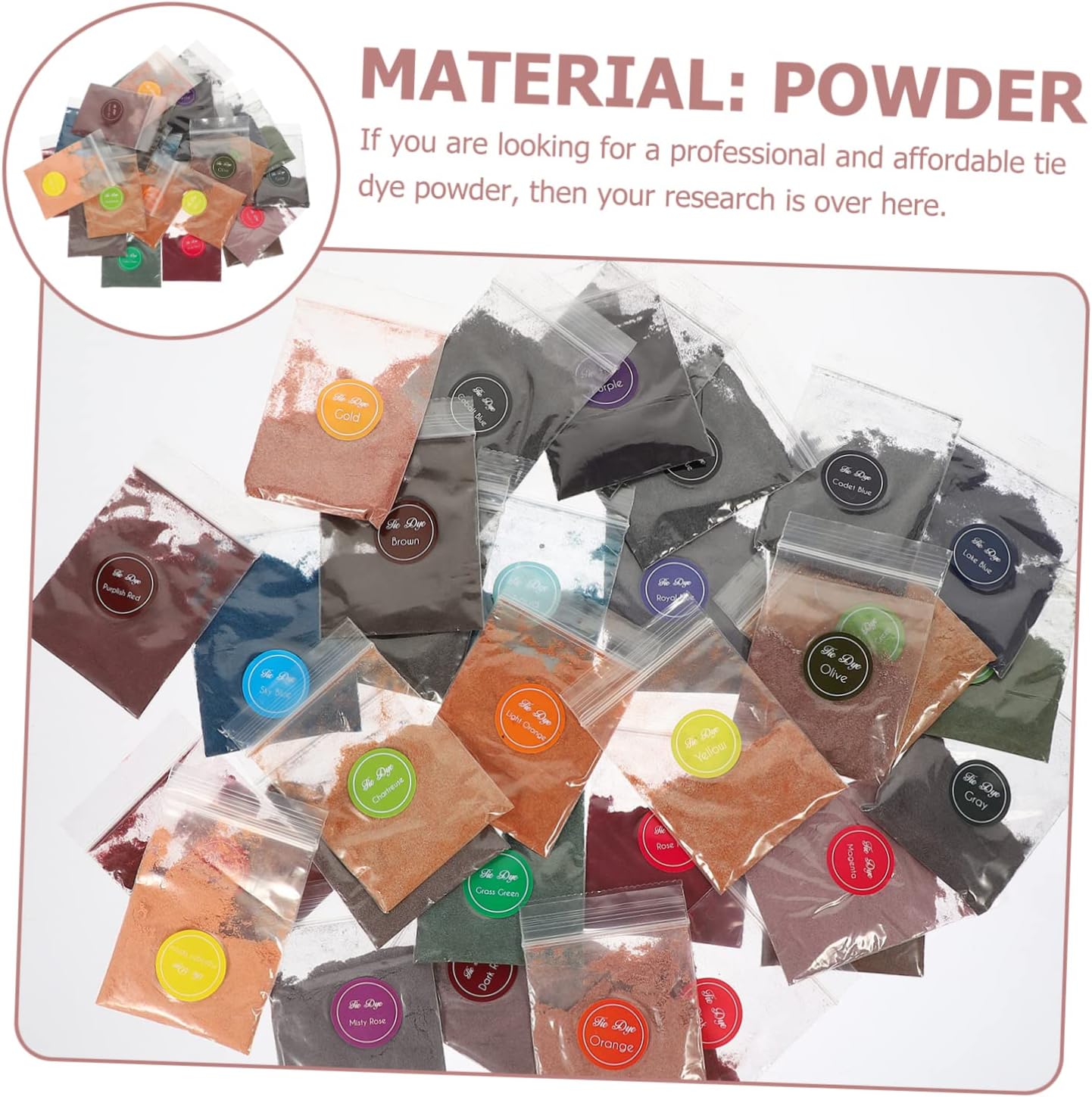 NUOBESTY 32bags Color Tie Dye Powder for DIY Art Projects for Boys and Girls and Adults for Halloween Birthday Parties and Creative Crafts
