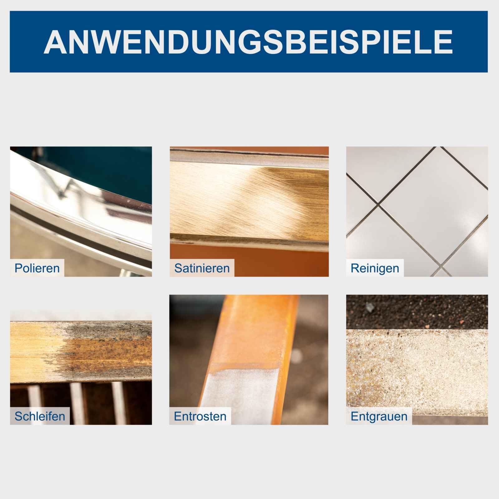 Scheppach Satiniermaschine MRS1300 mit Softstart & 1300W Leistung | inkl. Messing,- Schleifstreifen- & Nylonbürste | 100mm Bürstenbreite mit Ø120mm | variable Drehzahl | mit Anschluss für Absauganlage