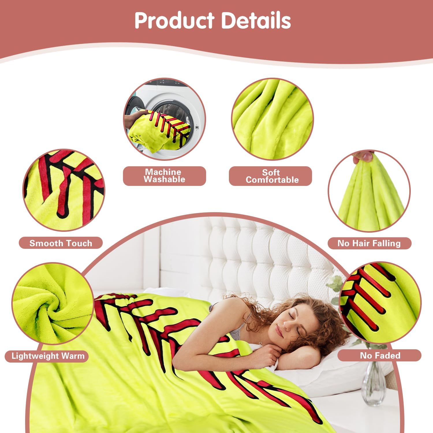 Softball Blanket, Throw Blanket, Soft Throw Gifts for Boys, Soft Fleece Throw Blankets for Kids Adults (60"x80", Softball)