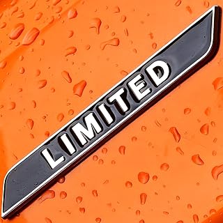 Limited Car Emblem (Including 2 Adhesive Stickers), 3D Badge Decal for Trucks, Stickers Replacement Fit Universal Vehicle for Auto Decoration Accessories (Aluminum Alloy) (Silver & Black)