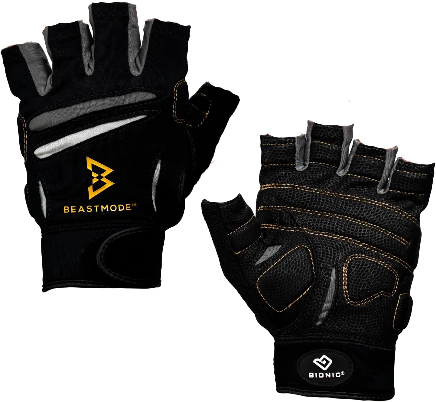 Bionic Women's Beast Mode Half Finger Workout Gloves - Patented Grip, Breathable, Blister Prevention for Gym