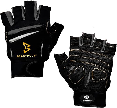 Bionic Guantes de entrenamiento de gimnasio de medio dedo Beastmode para hombre