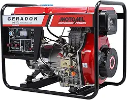 Gerador a Diesel Motor 4T 10HP 5.000W 5KVA Motomil MDG-5000CLE (Monofásico)
