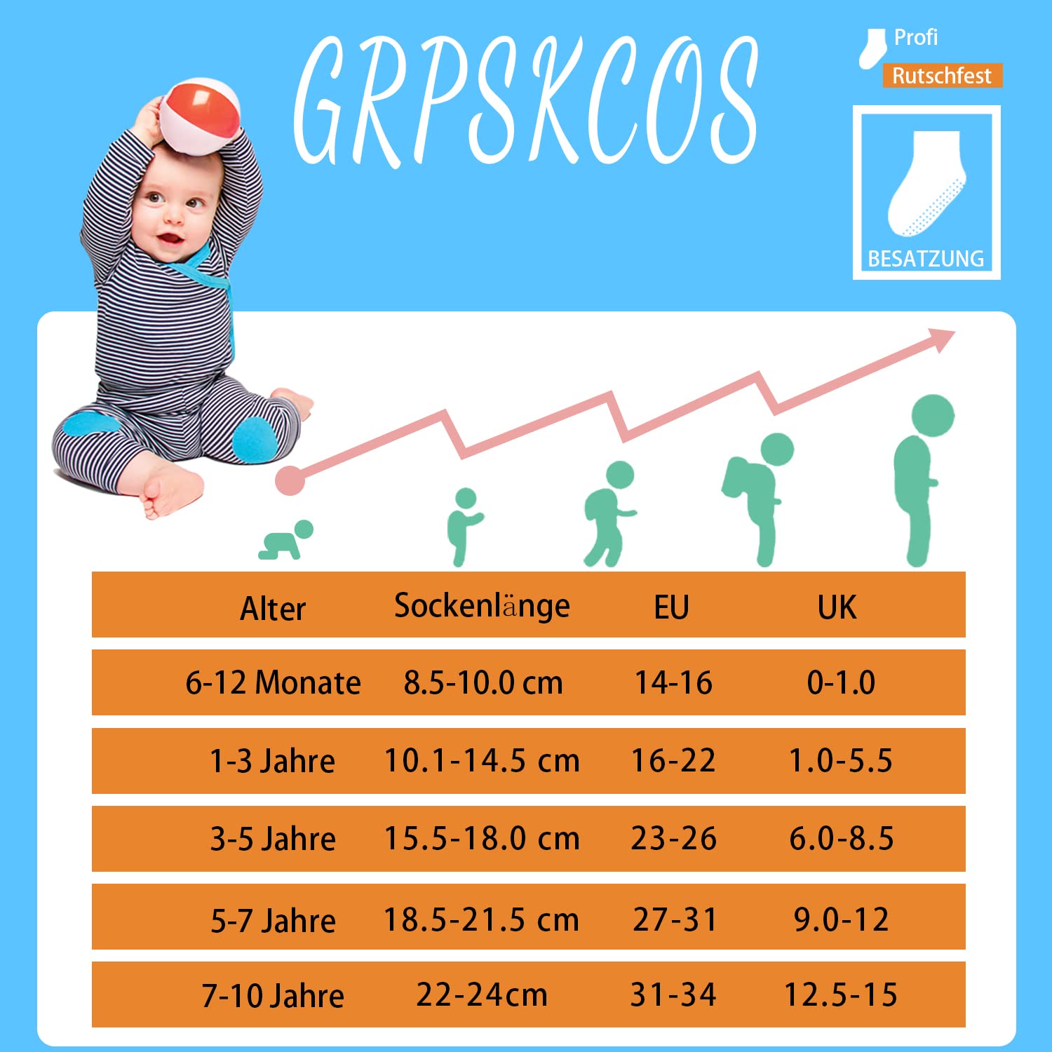 GRPSKCOS Calcetines para bebés y niños, ABS antideslizantes, 12 pares de calcetines para niños de 0 a 10 años, calcetines antideslizantes