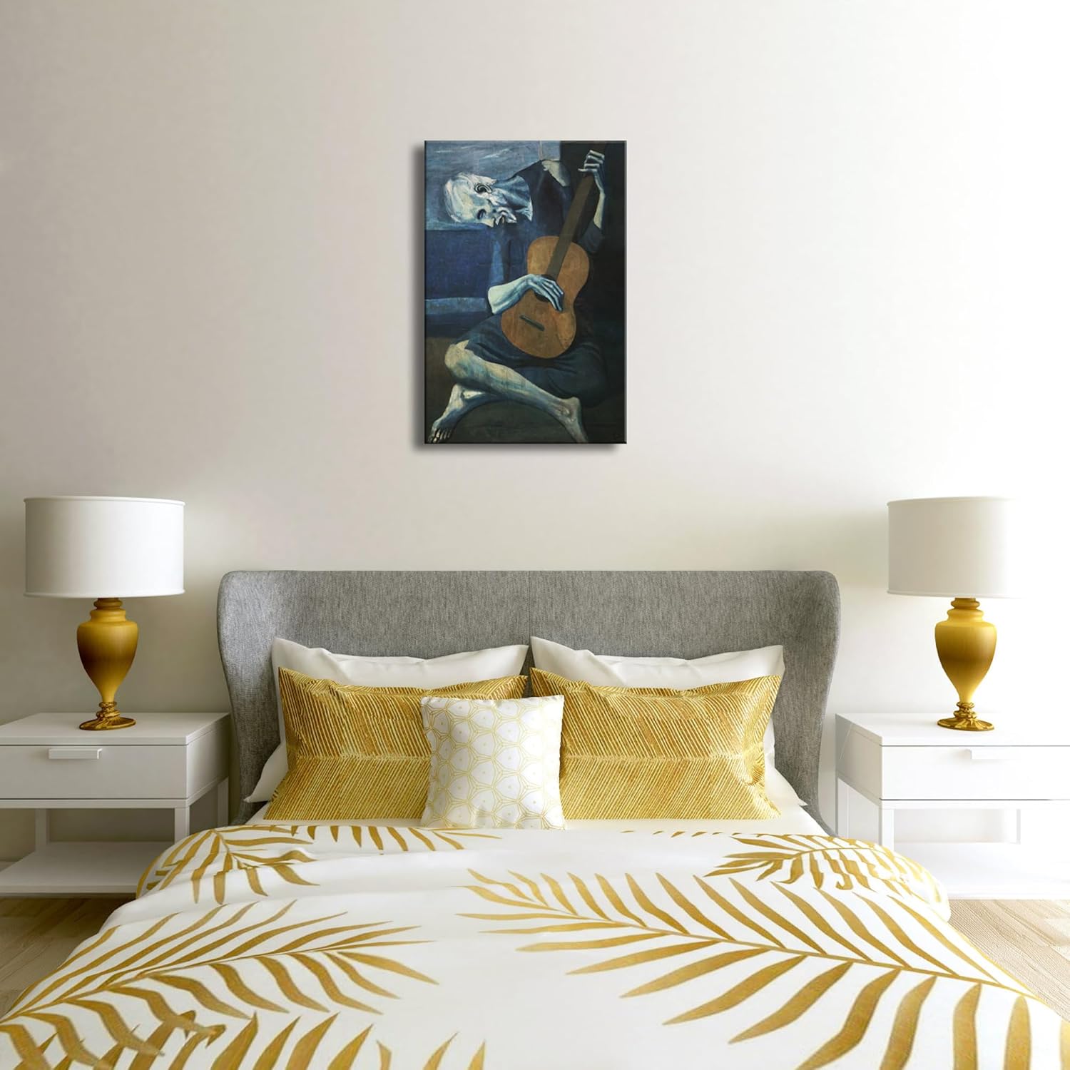 Wieco Art Canvas Prints The Old Guitarist by Pablo Picasso Abstract Canvas Wall Art for Wall Decor and Home Office Decorations