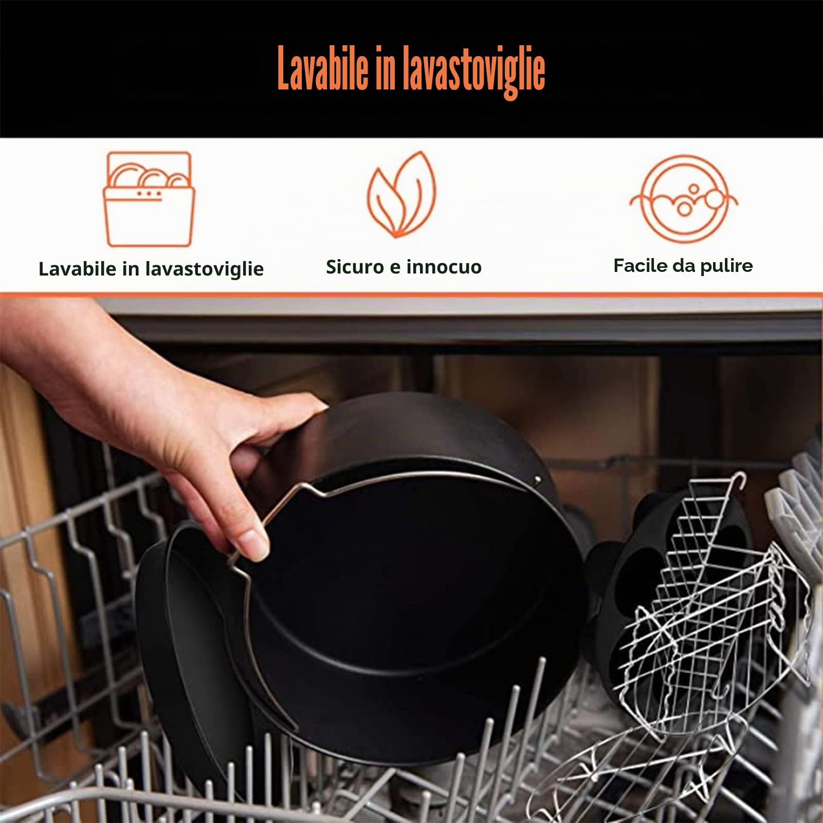 Les-Theresa Barile per Torta, Accessori Friggitrice ad Aria Quadrata Teglia Forno per Cottura del Pane Piatto Pizza Pentola Griglia per Friggitrice Ad Aria HD9925 HD9860 HD9905 01 (22cm)
