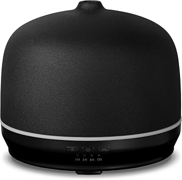 Ceramic Essential Oil Diffusers for Home Large Room, Aromatherapy Scent Air Diffuser Ultrasonic Aroma Defusers 500ml with TimedBlack- C
