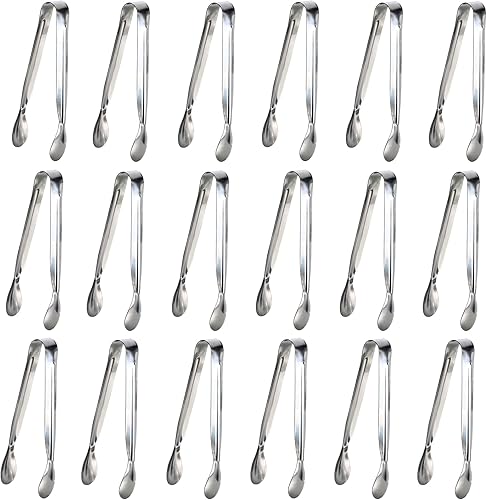 Miniatura 11 de Sunenlyst - Juego de 6 pinzas de hielo de acero inoxidable de 4.25 pulgadas, pinzas para servir y pequeñas pinzas de cocina para aperitivos, fiesta