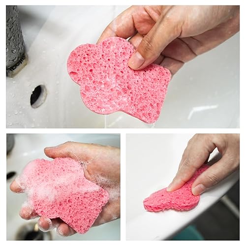 Miniatura 6 de Spunspon Esponjas de celulosa, esponja de cocina para fregar, limpiar los desastres difíciles sin rayar esponjas de cocina, esponja facial