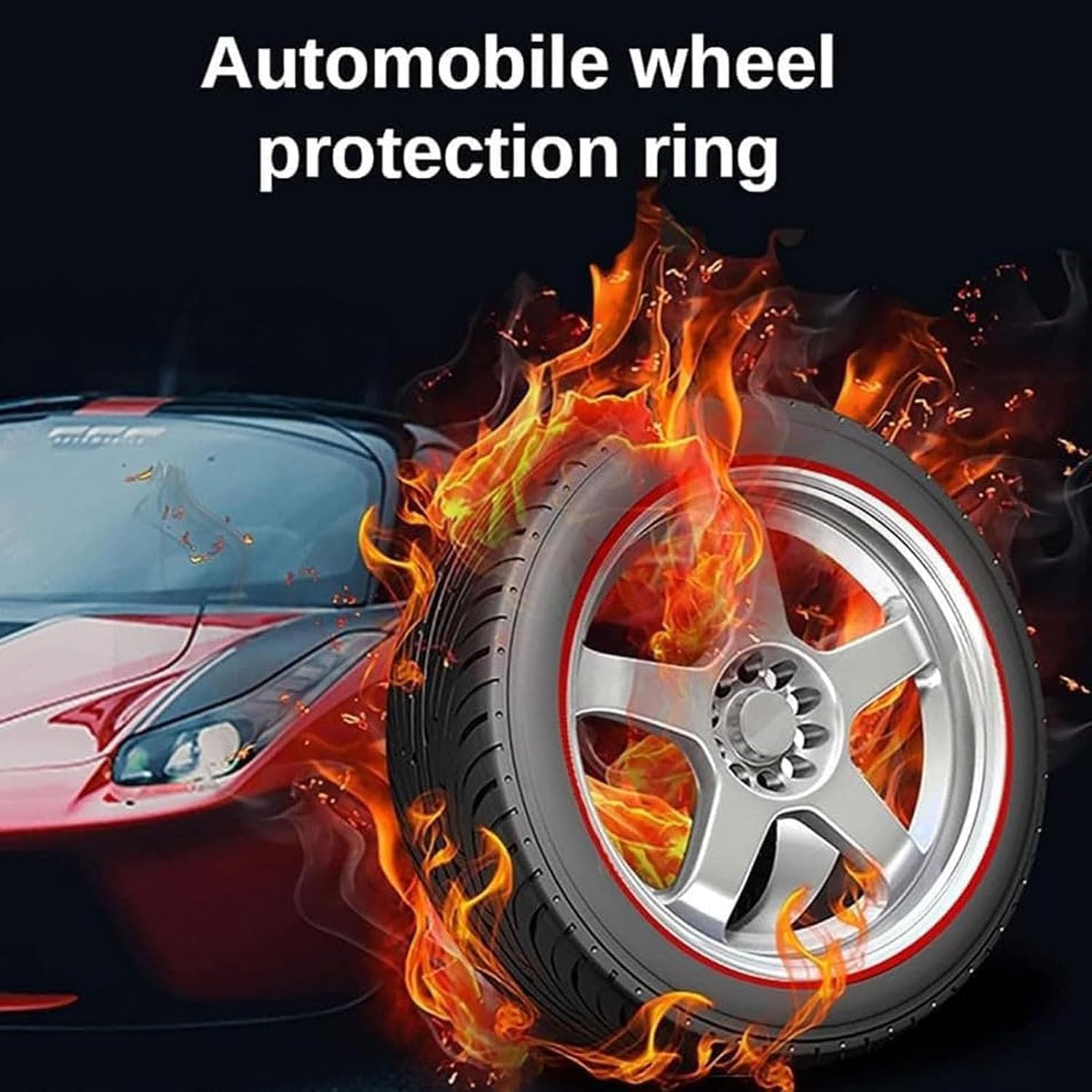 Red,19 inch,Car Rims Edge Trim Protector, 16-20 Inch Diameter Wheels Rim Protectors for All Car Model 3, Set of 4 Anti-Scratch Car Refit Trims Kit