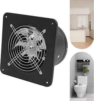 7 Inch Window Exhaust Fan, Wall Mounted Vent Fans, Basement Extractor Fan with Backdraft Damper Ideal, Ventilation Fan Bathroom Garage Attic Exhaust Fan for Attic, Greenhouse, Basement