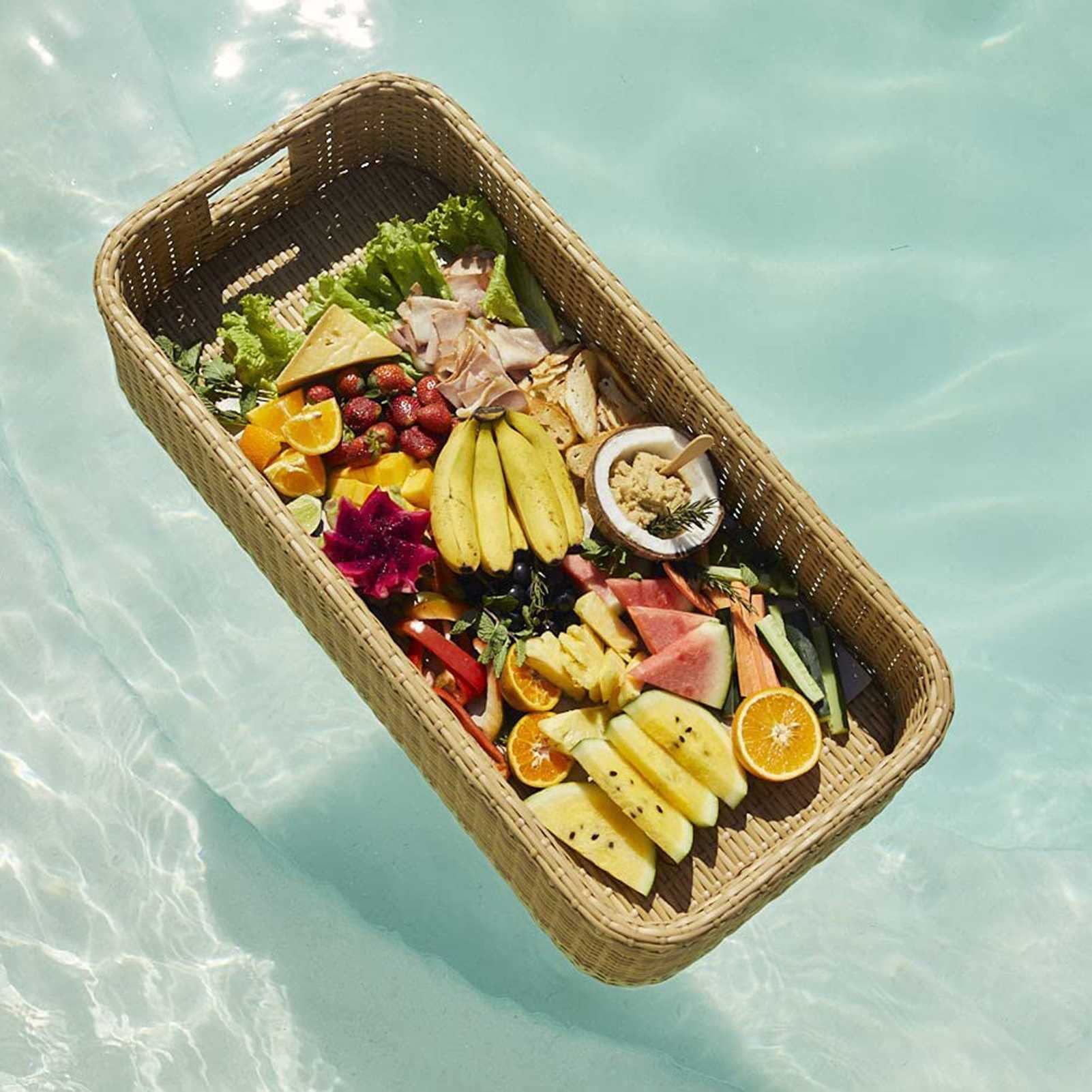 Piscina con Bar Flotante, Bandeja de Desayuno con Asas for el Agua: flotadores de Piscina for Adultos, Ideales for Bancos de Arena, spas, baños y Fiestas.(Yellow,Standard)