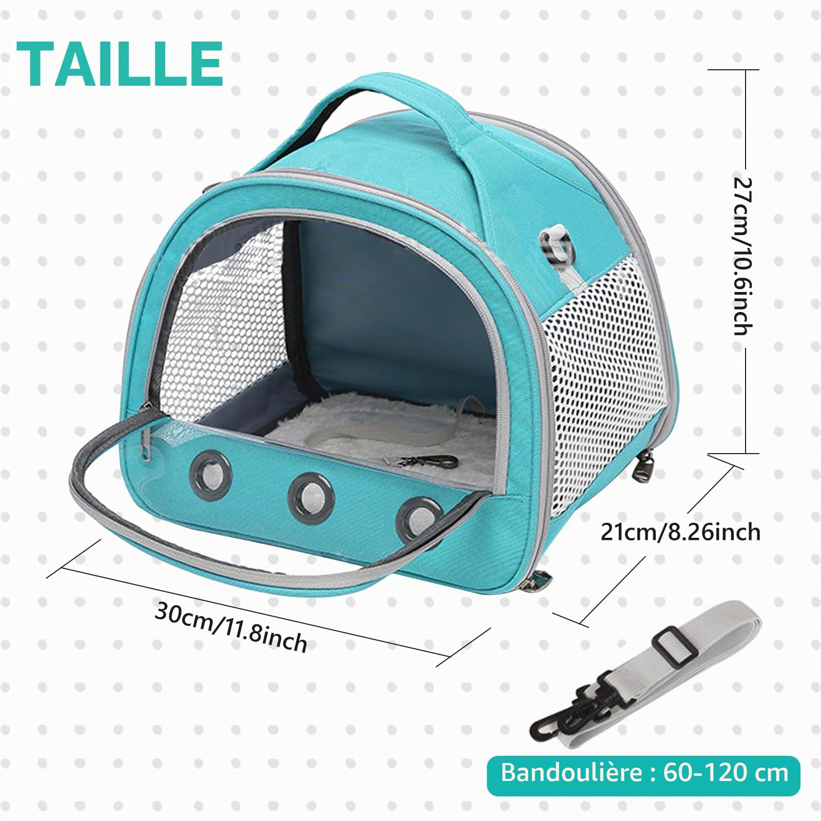 Sac De Transport Pour Petits Animaux, 30*27*21 Cm Sac De Voyage Pour Animal Domestique, Cage De Transport Portable Pour Petit Oiseau, Sac De Transport Pour Oiseaux Pour Oiseaux, Rats, Cochons D'inde