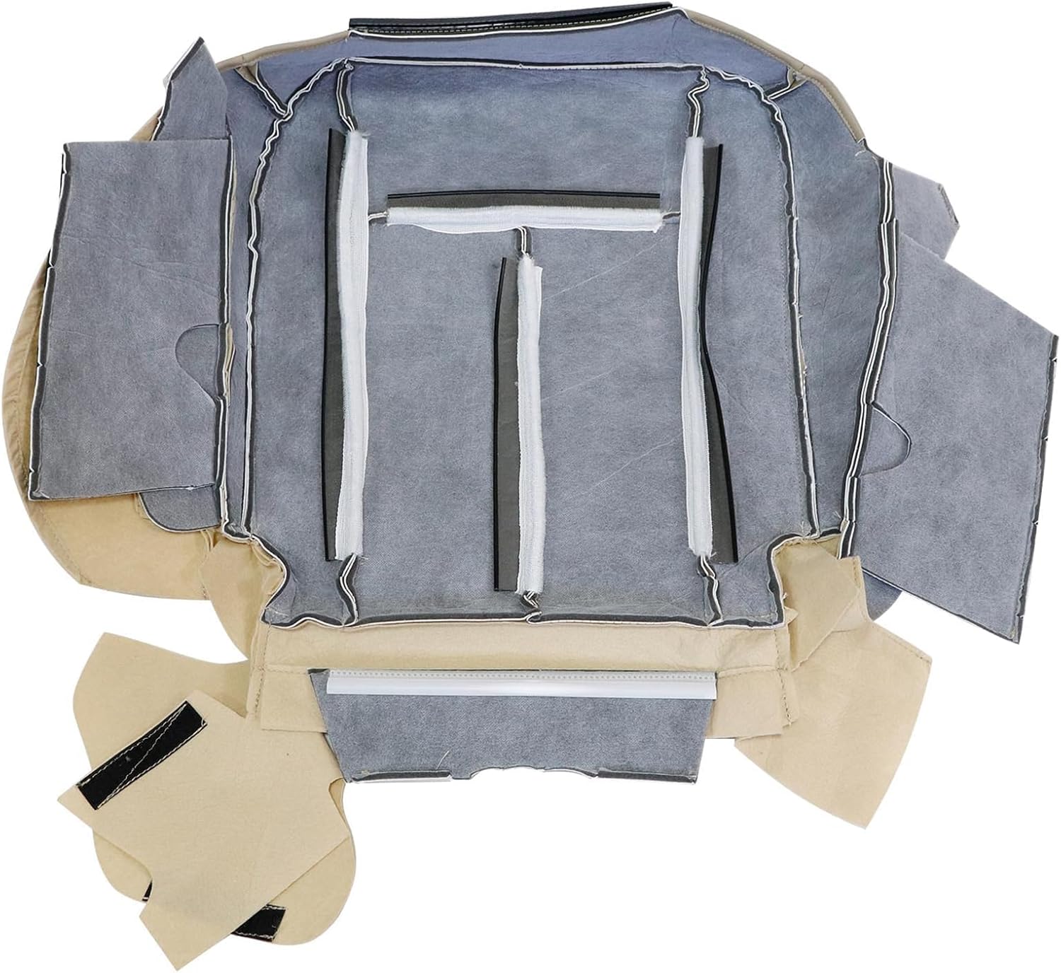 NLQR Front Driver and Passenger Replacment Perforated Seat Covers Tan Microfiber Leather Compatible with Ford Expedition 2007 2008 2009 2010 2011 2012 2013 2014