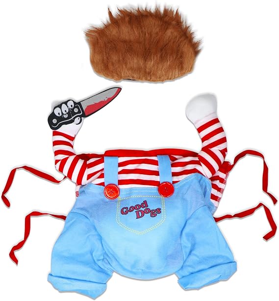 GOYOSWA Dog Halloween Costumes, Pet Deadly Doll Dog Costume Funny Dog Costumes Dog Halloween Costume Clothes for Small Medium Large Extra Large Dogs Pets (Medium)