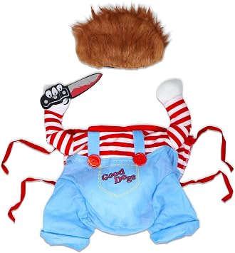 GOYOSWA Dog Halloween Costumes, Pet Deadly Doll Dog Costume Funny Dog Costumes Dog Halloween Costume Clothes for Small Medium Large Extra Large Dogs Pets (Medium)