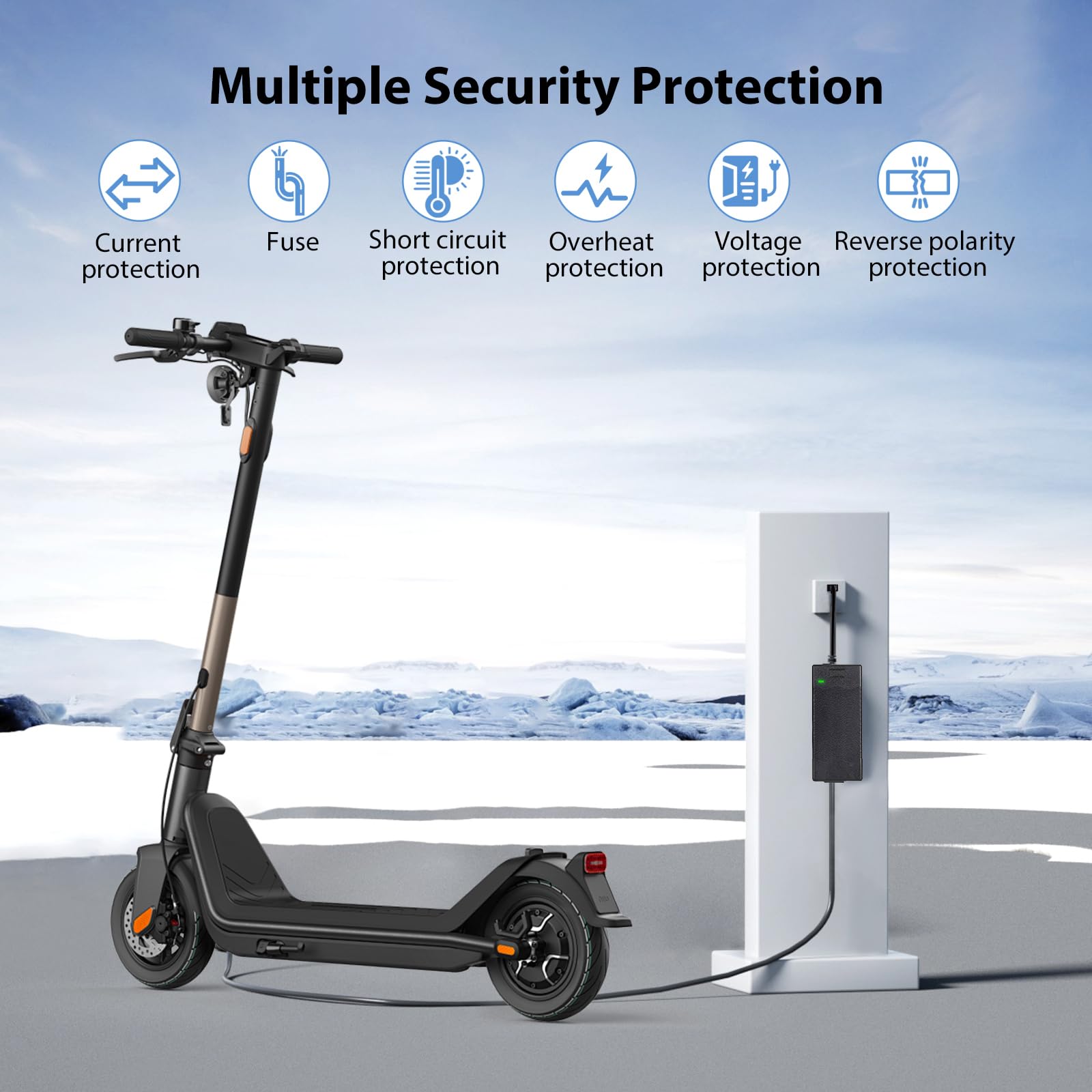 Cargador Patinete Electrico 42V 2A Compatible Xiaomi M365 Pro Pro 2 Mi 3 1s Ninebot G30 E F Series 84W AC DC 8mm