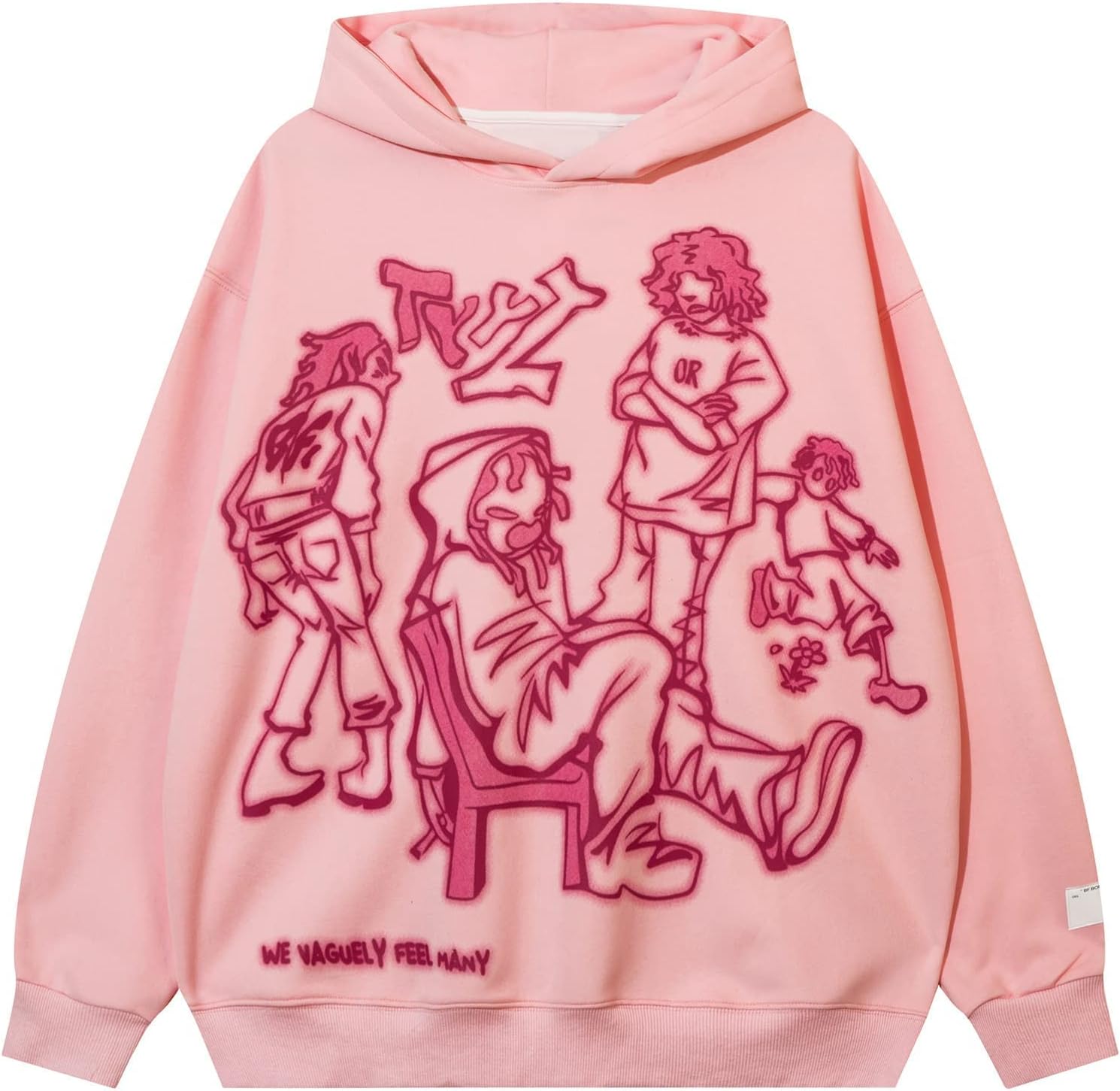 Mens Hoodies Y2k Oversized Graphic Hoodie Harajuku Vintage Jacket Hooded Pullover Sweatshirt For Women