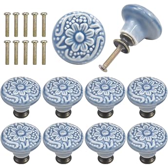 Pack of 10 Ceramic Knobs 34 mm Vintage Cabinet Door Knobs Drawer Handles Ceramic Door Handles Drawer Knobs Drawer Knobs Set Knob for Cupboard Drawer Kitchen B