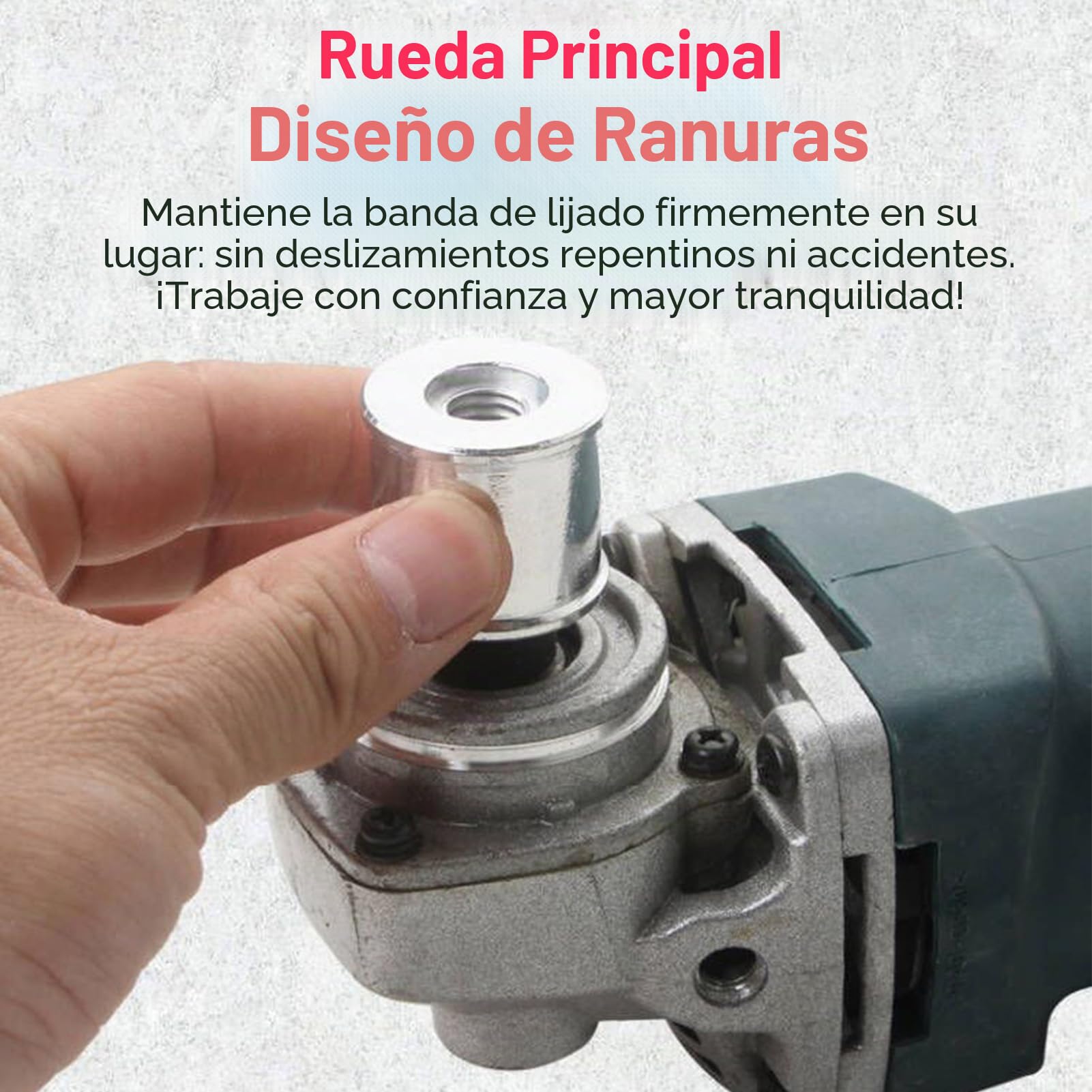 Weytoll Adaptador de Amoladora Angular 125 a Banda de Lijado, Accesorio de Amoladora a Lijadora, kit de Conversión de Lijadora para Carpintería para Amoladoras Angulares 100/125
