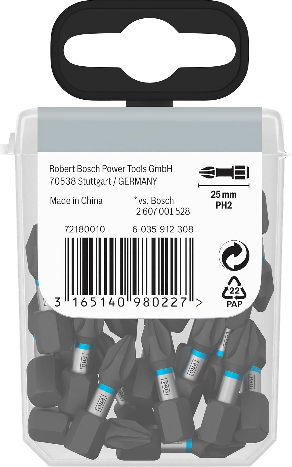 Bosch 25x PRO Phillips Impact Bit (95 x 128 mm, Professional Accessory Screwdriver, Screwdriver)