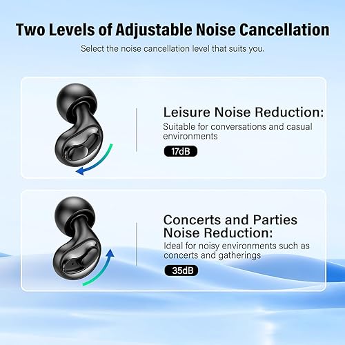 Miniatura 2 de Tapones ajustables para los oídos para dormir, cancelación de ruido de 2 niveles (17 a 35 dB), tapones de silicona reutilizables para dormir,