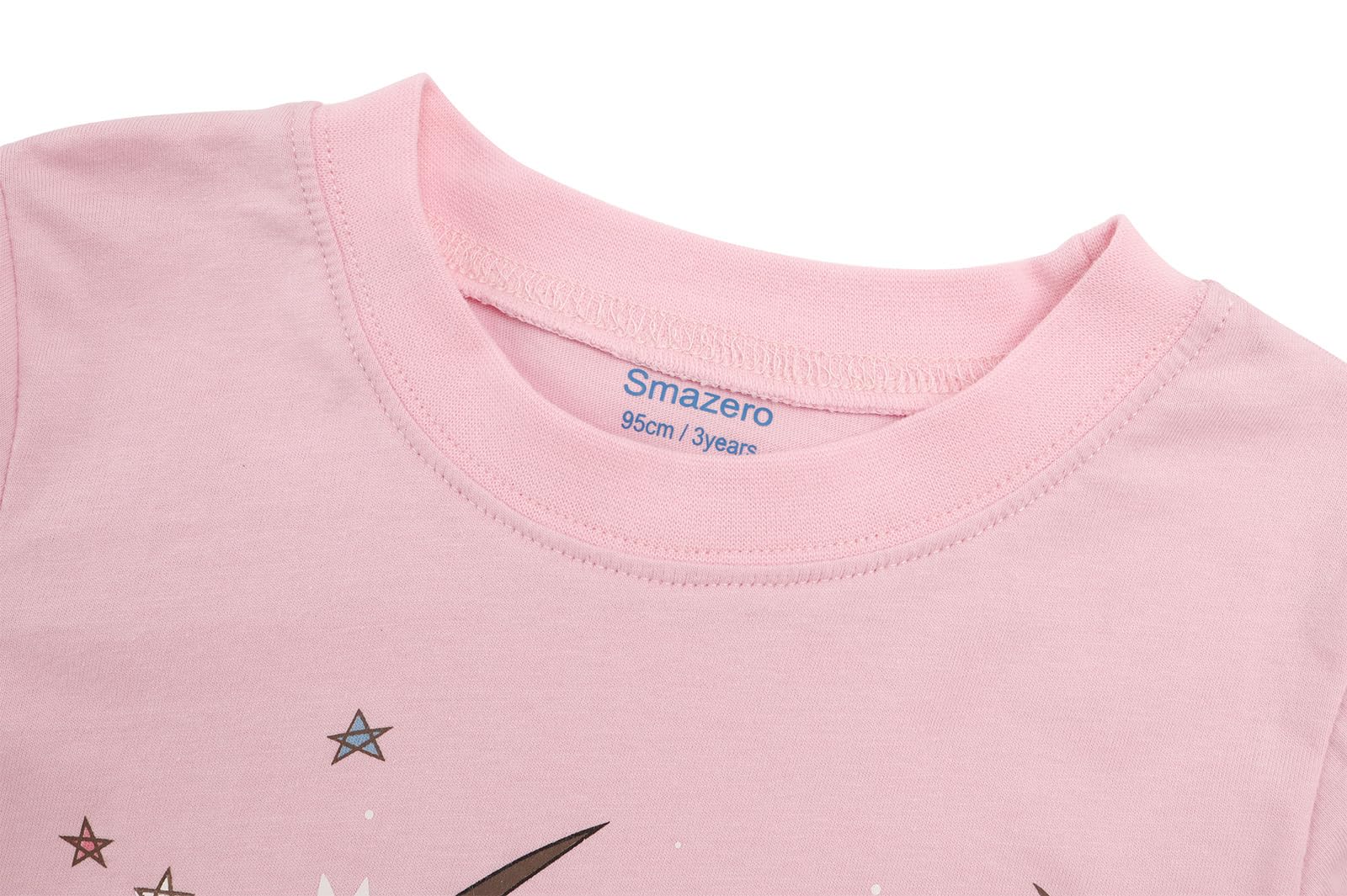 Pigiama natalizio per bambine con unicorno, in cotone, a maniche lunghe, per bambini da 3 a 8 anni, 4 pezzi