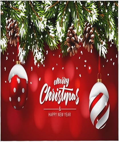 Miniatura 9 de Manta de Navidad con ramas de abeto rojo, para cama de 50 x 60 pulgadas, suave, ligera, mullida y cálida para sofá y todas las estaciones, acogedora